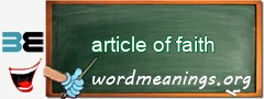 WordMeaning blackboard for article of faith